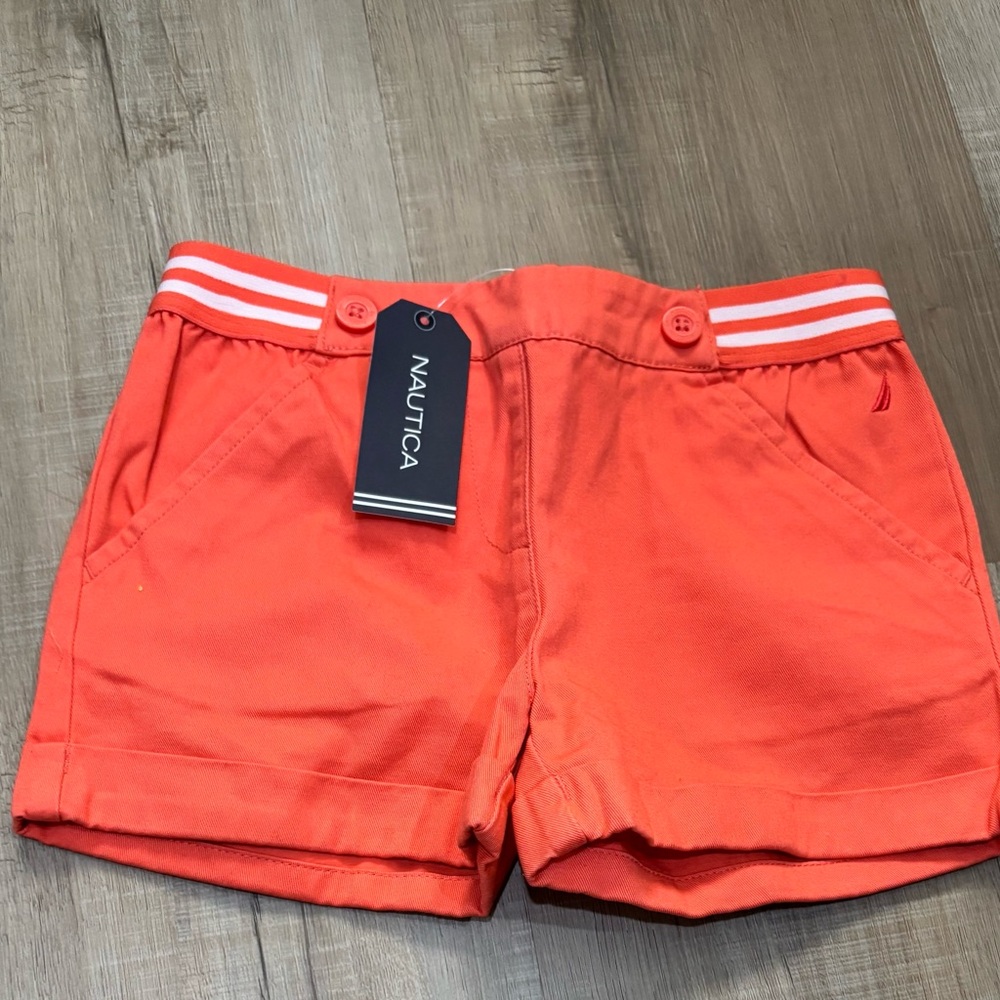 Nautica Orange Summer Shorts with Elastic Waistband